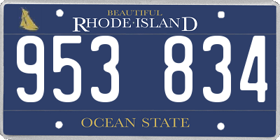 RI license plate 953834