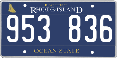 RI license plate 953836