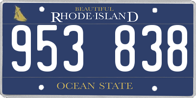 RI license plate 953838