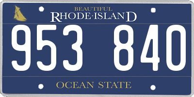 RI license plate 953840