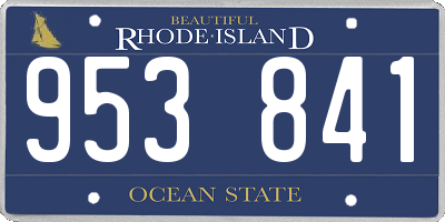 RI license plate 953841
