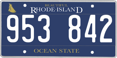 RI license plate 953842