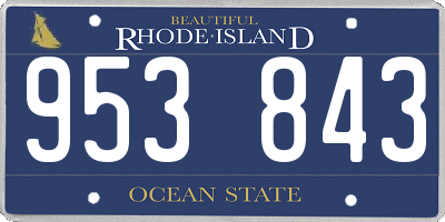 RI license plate 953843