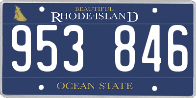 RI license plate 953846