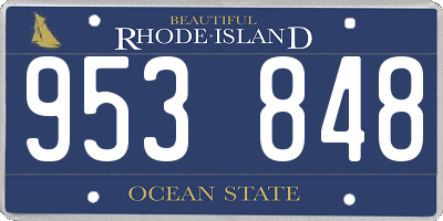RI license plate 953848
