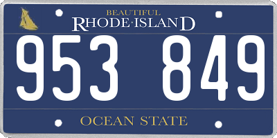 RI license plate 953849