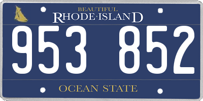 RI license plate 953852