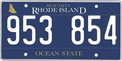 RI license plate 953854