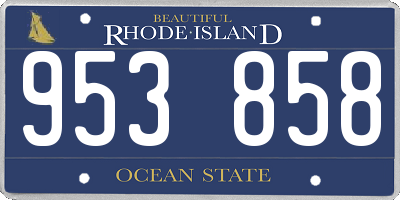 RI license plate 953858