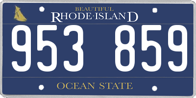 RI license plate 953859