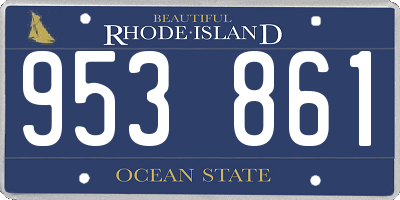 RI license plate 953861