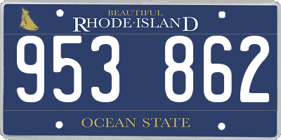 RI license plate 953862