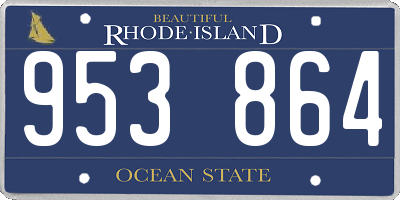 RI license plate 953864