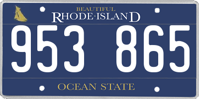 RI license plate 953865