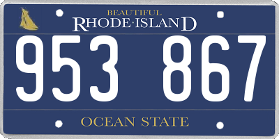 RI license plate 953867
