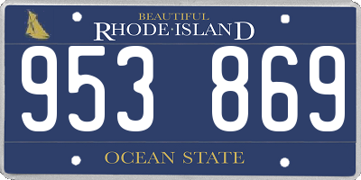 RI license plate 953869