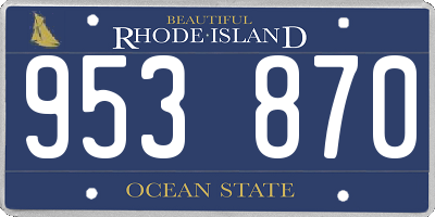 RI license plate 953870