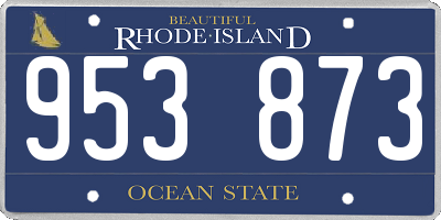 RI license plate 953873