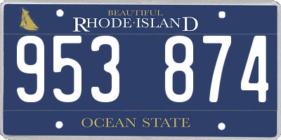 RI license plate 953874