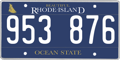 RI license plate 953876