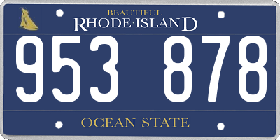 RI license plate 953878