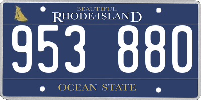 RI license plate 953880