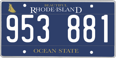 RI license plate 953881