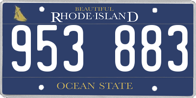 RI license plate 953883