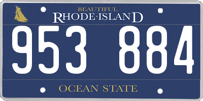 RI license plate 953884