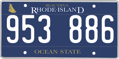 RI license plate 953886