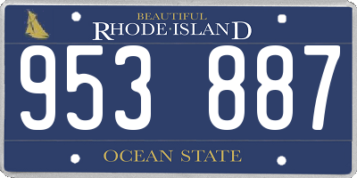 RI license plate 953887