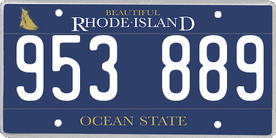 RI license plate 953889