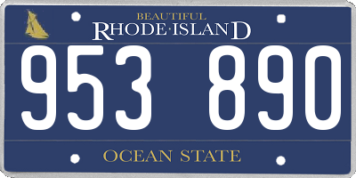 RI license plate 953890