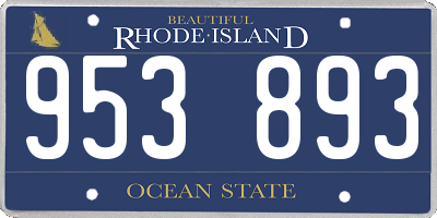 RI license plate 953893