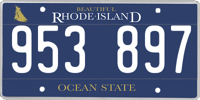 RI license plate 953897