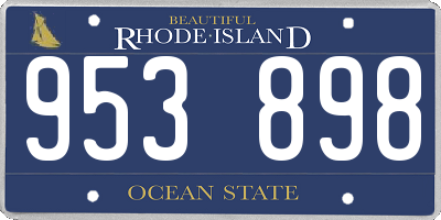 RI license plate 953898