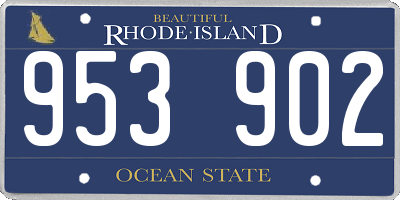 RI license plate 953902
