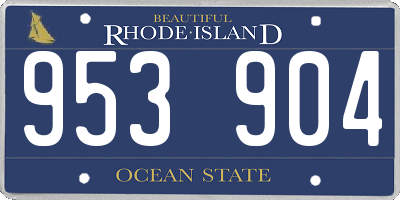 RI license plate 953904
