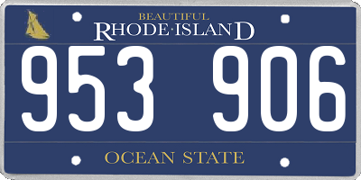 RI license plate 953906