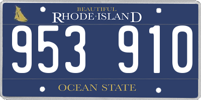 RI license plate 953910