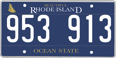 RI license plate 953913