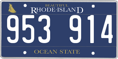 RI license plate 953914