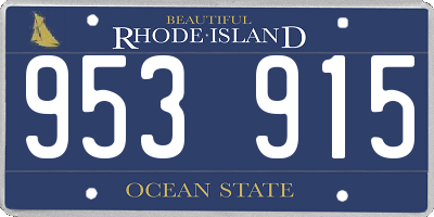 RI license plate 953915