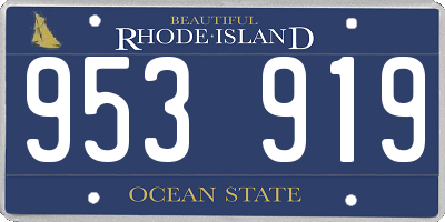 RI license plate 953919