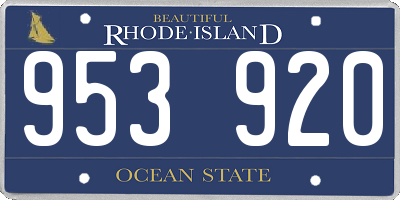 RI license plate 953920
