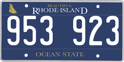 RI license plate 953923