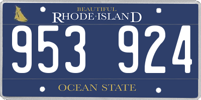 RI license plate 953924