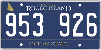 RI license plate 953926