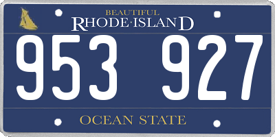RI license plate 953927