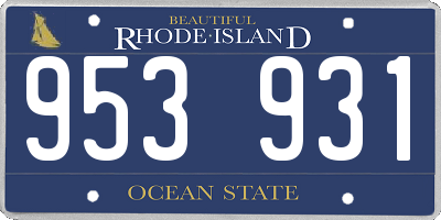 RI license plate 953931